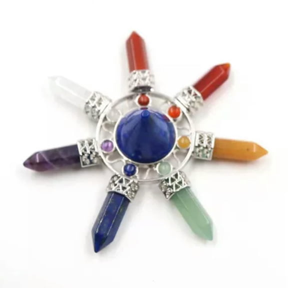 MATROOY Healing Crystal Point Pyramid Energy Generator 7 Chakra Stones Reiki Gemstone-Lapis Lazuli
