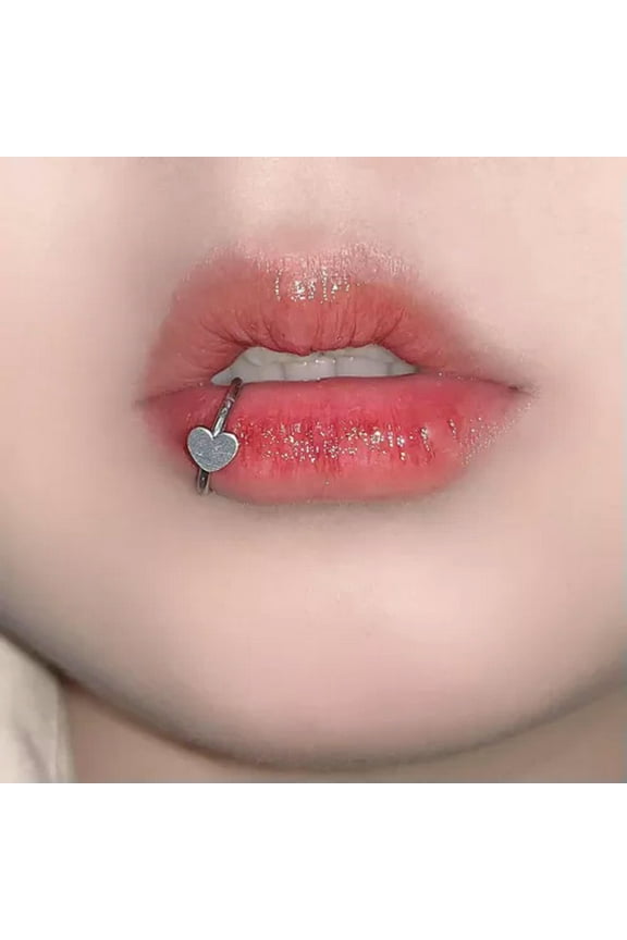 Heart Lip Clip Cuff C-shaped Septum Piercing Fake Body Piercing Non Piercing-2-1.2*8mm