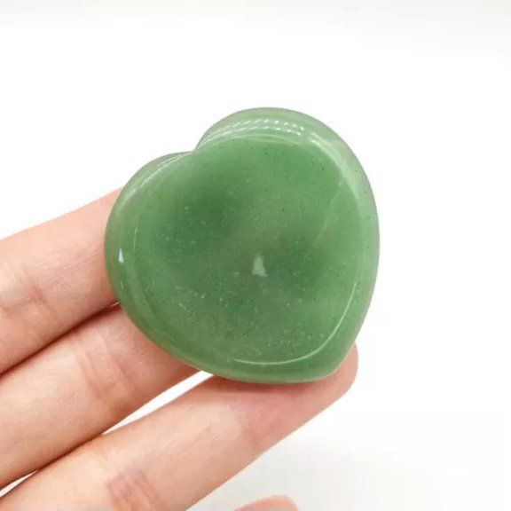 MATROOY Heart Thumb Worry Stone Pocket Palm Healing Crystal Chakra Reiki Meditation-Aventurine