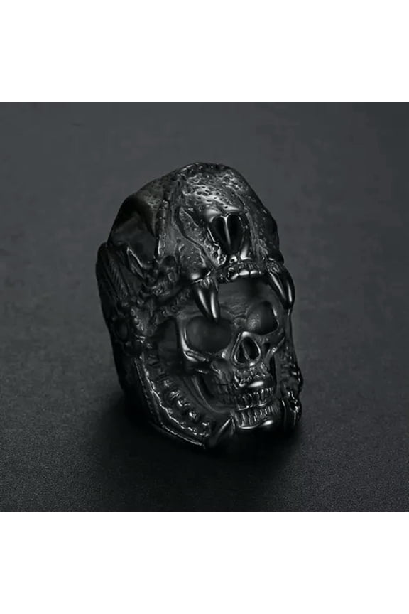 Heavy Huge Stainless Steel Skull Ring men motorcycle riders and bikers rings Men-13-Black