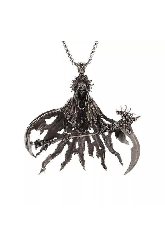 Hell Grim Reaper Goddess Death Pendant Devil Necklace Gothic Punk Jewelry Skull
