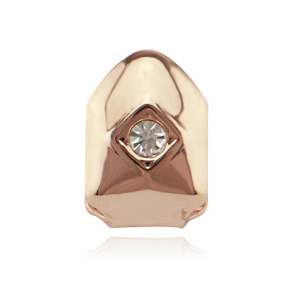 MATROOY Hip Hop Grills Full ICED AAA+ CZ RAP Single Teeth Grillz 18K Gold Silver Plated-rose gold-2