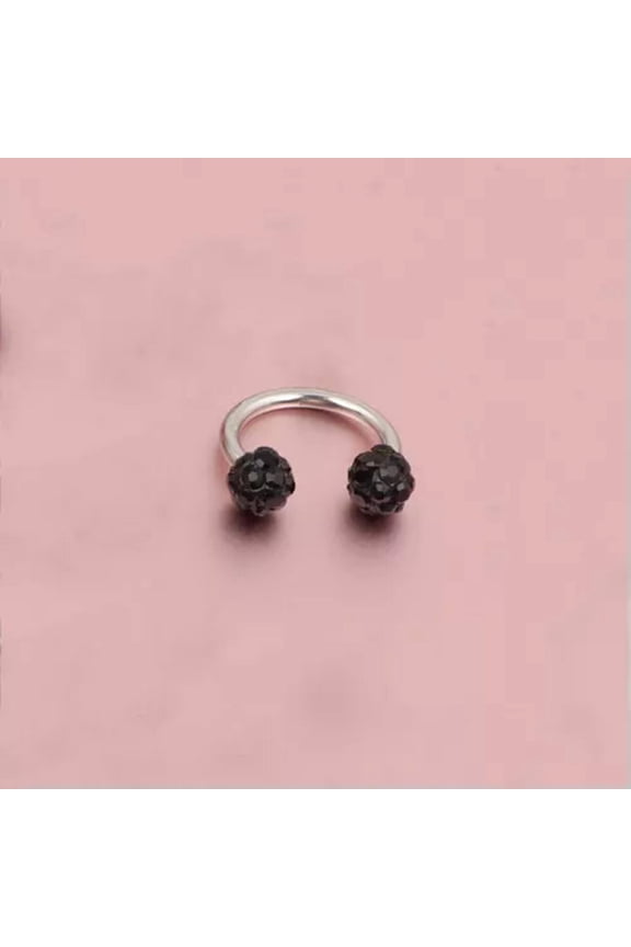 Hoop Ring Horseshoe Nose Clip CBR Ring Nose Ring Ear Piercing U Shape Sexy 1PC --black