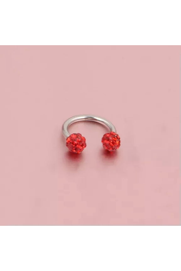 Hoop Ring Horseshoe Nose Clip CBR Ring Nose Ring Ear Piercing U Shape Sexy 1PC --red