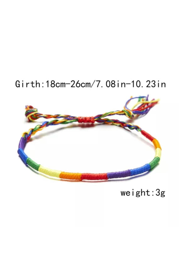 Hot Gay Pride LGBT Rainbow Unisex Handmade Bracelet Lesbian Bisexual Rope Gifts-Rainbow Bracelet#4