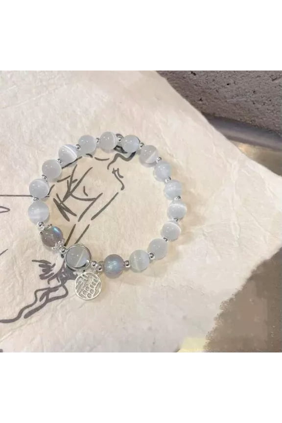 Imitation Opal Crystal Beaded Bracelet Fashion Light Luxury Elastic Wrist Ch_tu-5