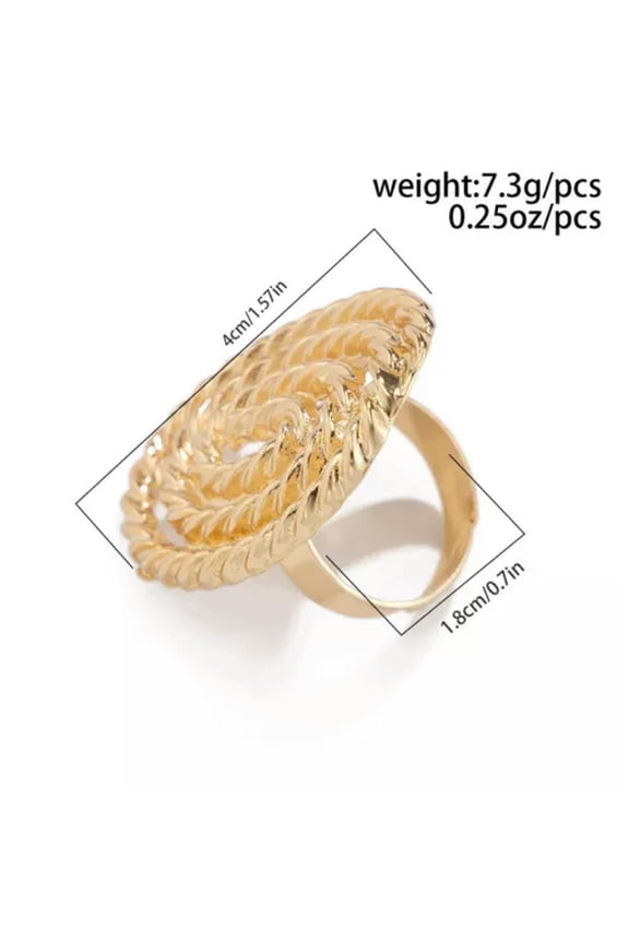 Irregular Boho Big Flower Bead 3D Full Finger Open Ring Adjustable Women Jewelry-#3