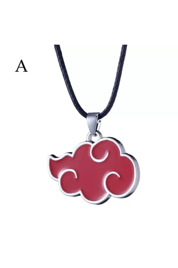 Japanese Anime Akatsuki Organization Red Cloud Metal Unisex Pendant Neckl_yi-A