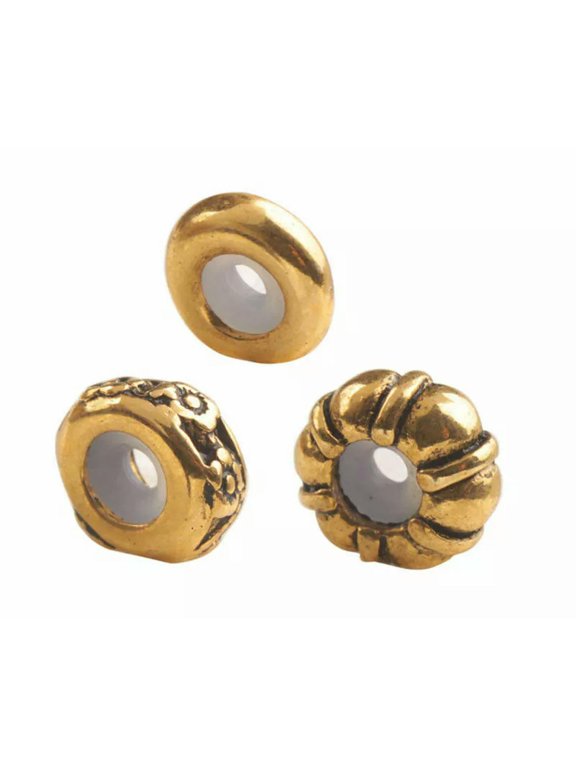 Jewelry Making 20PCS Antiqued Gold Mixed Stopper Beads fits 3mm Charm Bracelet