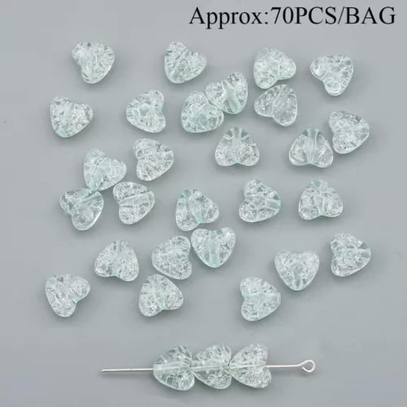 MATROOY Jewelry Making Spacer Beads Heart Shape Beads Popping Crack Beads Colorful DIY ➳-light green