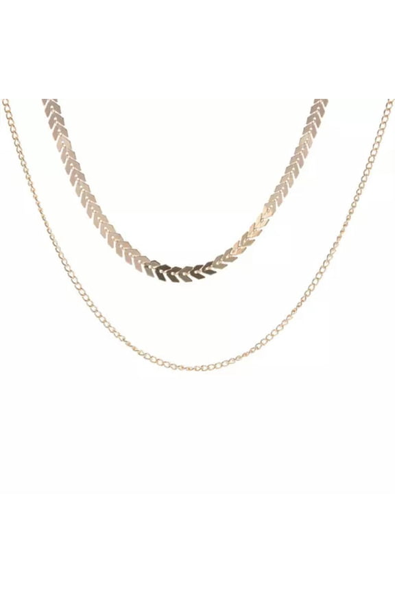 Jewelry Necklace Fashion Fishbone Clavicle Chain Sequined Short Simple Exquisite-gold-