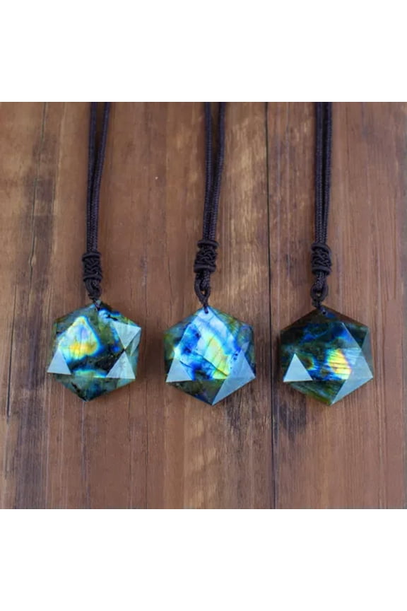 Labradorite Dragon Heart Pendant Healing Protection Women Men Crystal Necklace-C