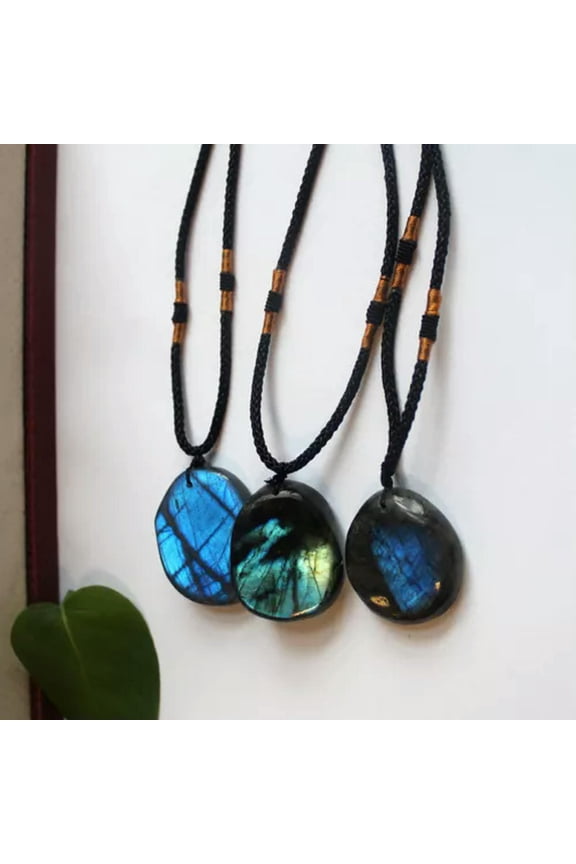 Labradorite Dragon Heart Pendant Healing Protection Women Men Crystal Necklace-F