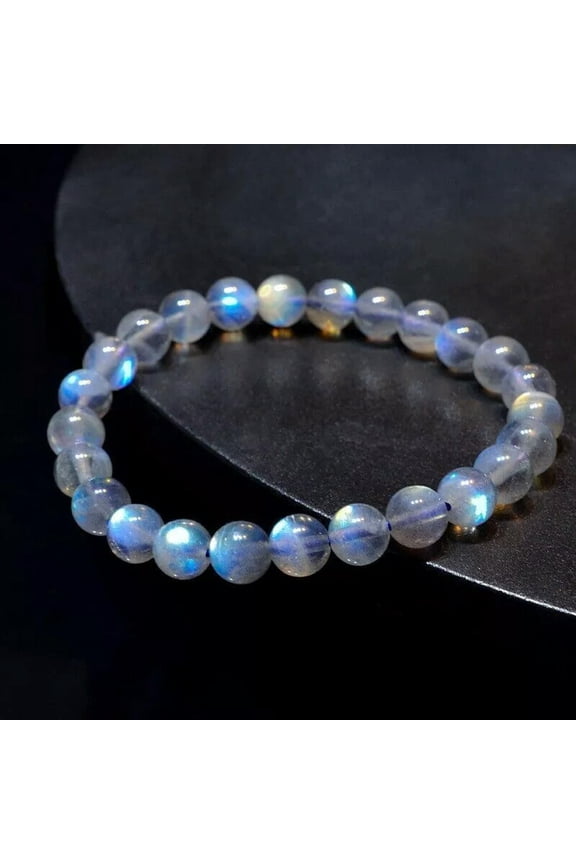 Labradorite Moonlight Crystal Beaded Stretch Bracelet Healing Balance Gem 1PC