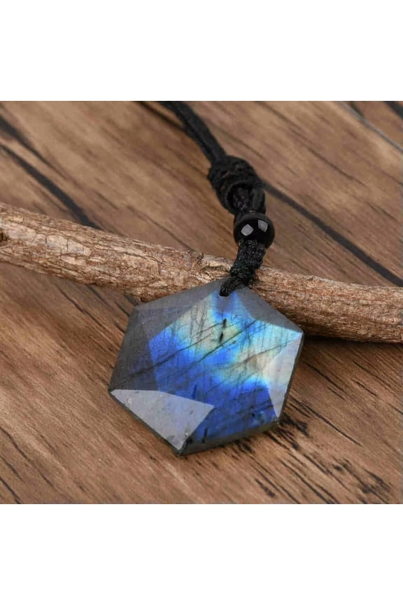 Labradorite Women Men Pendant Necklace Healing Balance Talisman Amulet Gifts