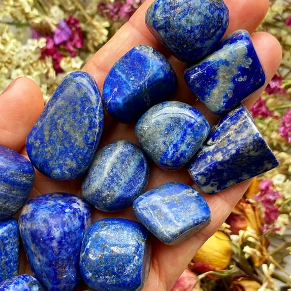 MATROOY Lapis Lazuli Tumbled Palm Pocket Stone Healing Reiki Crystal Rock Collection 1PC