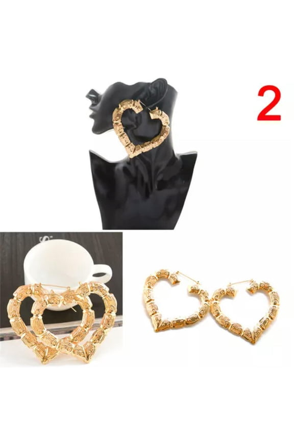 Large Bamboo Earrings Hip-Hop Earrings Ladies Hoop / Hoops Ear Circle WY4-/-1