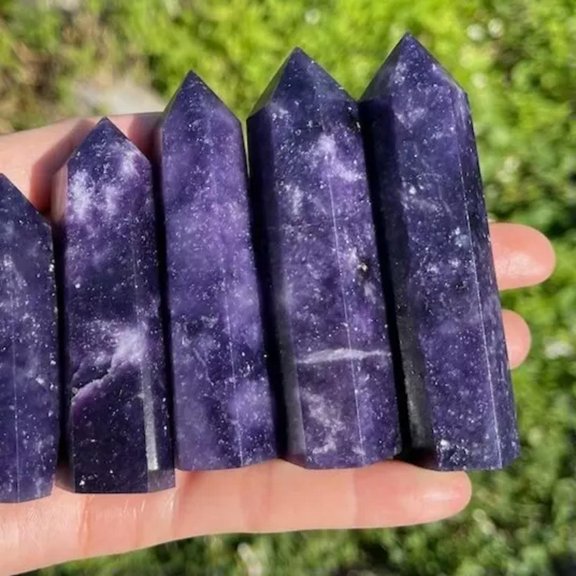 MATROOY Lepidolite Healing Quartz Crystal Tower Point Wand Witch Obelisk Home Decor Gift