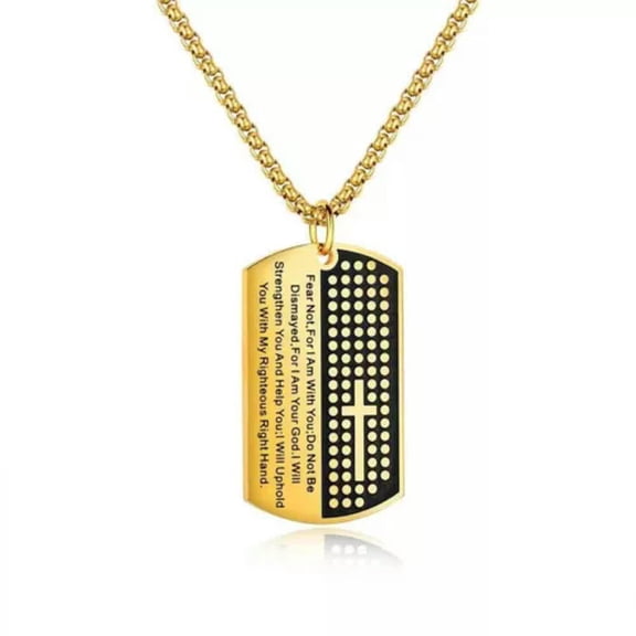 MATROOY Lord's Prayer Bible Cross Pendant Necklace Religious Christian Jewelry Chain 24"-Gold