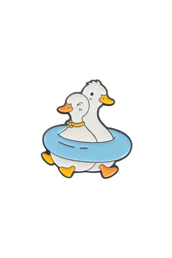 -LovelyAnimal Enamel Pin Custom Goose Duck Cycling Brooch Bag Lapel Pin Cartoon -2