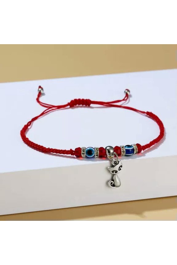 Lucky Rope Blue Evil Eye Red Cord Braided Adjustable Bracelet Wholesale Gift New-Red-Cat
