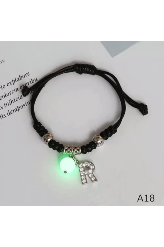 Luminous A-Z Letters Bracelet Glow in the Dark Adjustable Rope Chain Bracele WY4-A18