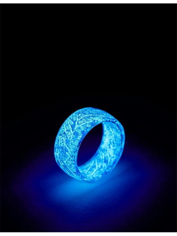 Luminous Glow Ring Glowing In The Dark Jewelry Rings For Women Men Glow Black-C-8
