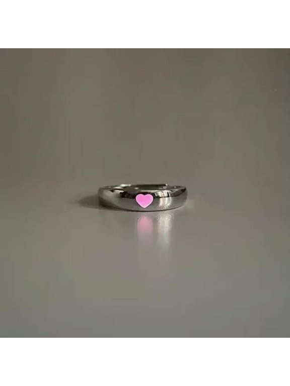 Luminous Ring Creative Adjustable Couple Ring Fashion Creative Heart Finger WY4-2