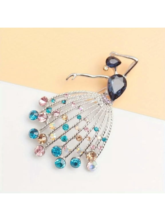 Luxury Enamel Dance Music Rhinestone Brooch Shirt Buttons Gift for Girlfriend