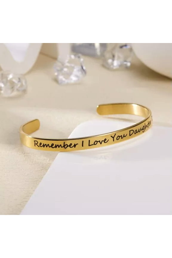 Luxury Titanium Steel Engrave Letters Open Bracelet Cuff Bangle Women Jewelry-Gold-Let your light shine