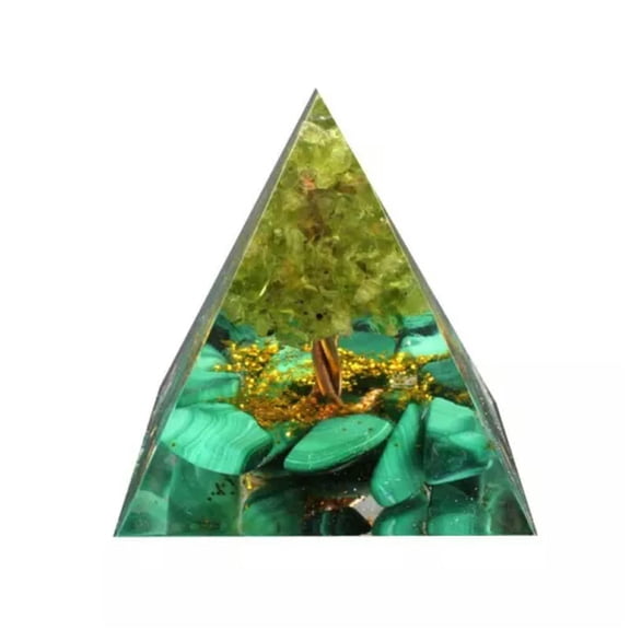 MATROOY Malachite Crystal Pyramid Small Malachite Polished Reiki Pyramid Healing crystal-4x4cm