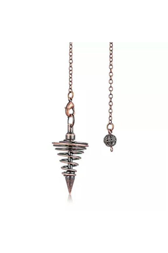 Meltal Chakra Pendulum Pendant Energy Power Reiki Healing Amulet Jewelry Gift-Bronze