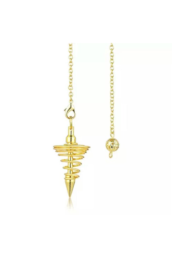 Meltal Chakra Pendulum Pendant Energy Power Reiki Healing Amulet Jewelry Gift-Gold