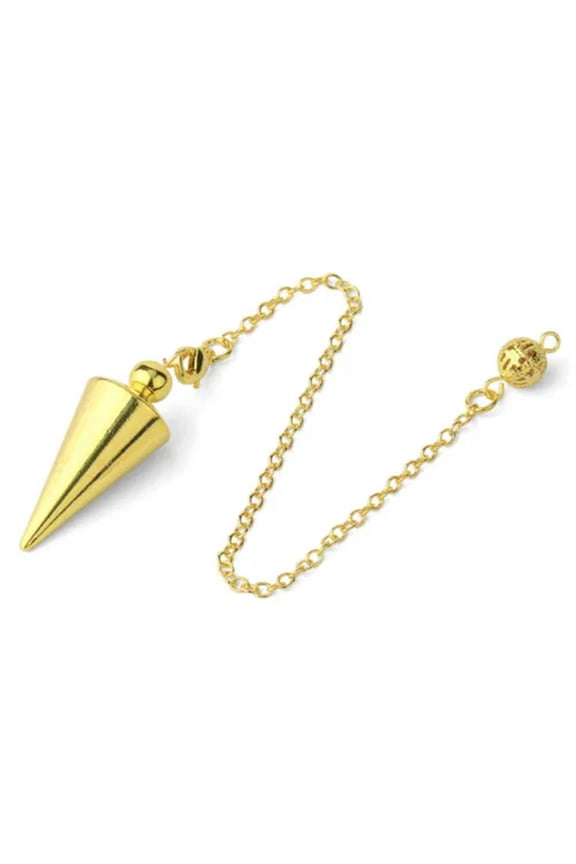 Meltal Pendulum Pendant For Divination Energy Power Reiki Healing Amulet-Gold