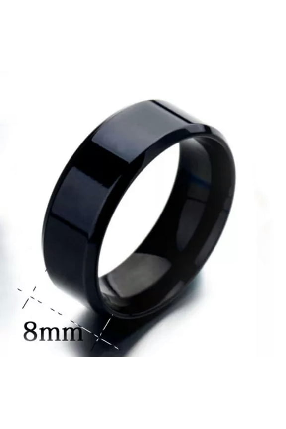 Men Cool Titanium Stainless Ring Lover Couple Rings Jewelry Vintage Cool Rings-black-9