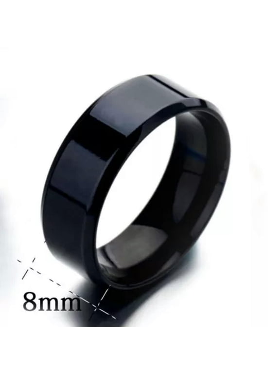 Men Cool Titanium Stainless Ring Lover Couple Rings Jewelry Vintage Cool Rings-black-9