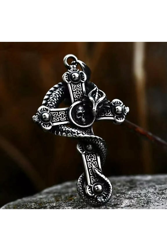 Men Gothic Skull Dragon Cross Pendant Necklace Punk Retro Rock Biker Jewelry 24"