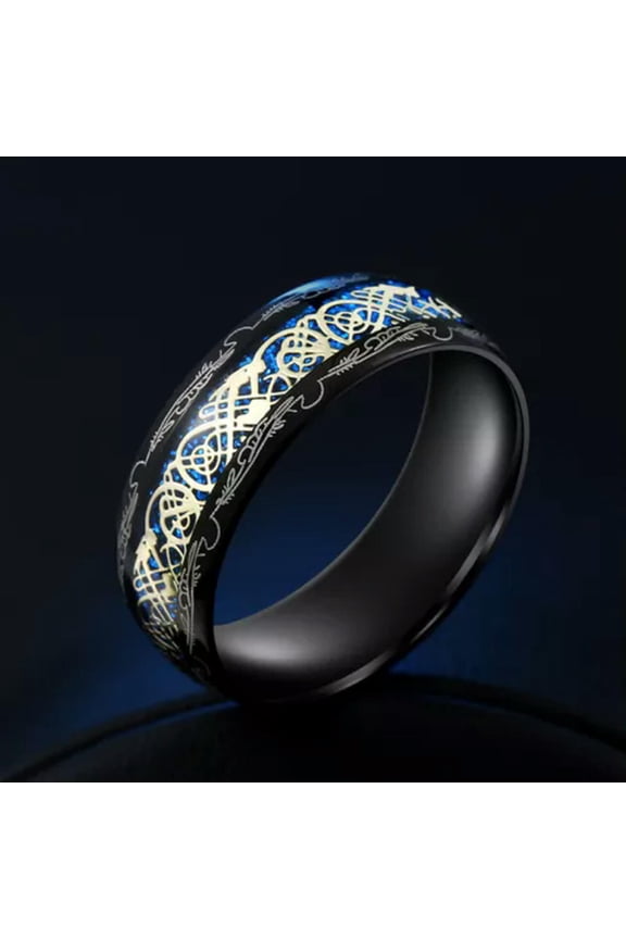 Men Tungsten Carbide Ring Wood Inlay Beveled edge Wedding Band Ring Size 6 s2 /-blue-6