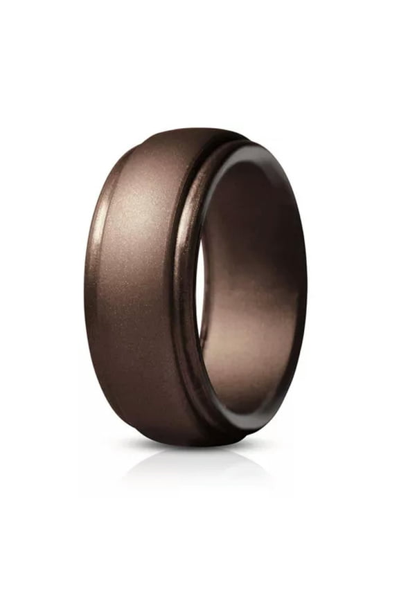 Men Women Silicone Sport Ring Antibacterial Hypoallergenic Wedding Band W-bronze-11