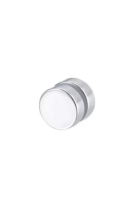 Men Women Stainless Steel Magnetic Stud Non Piercing Earrings Clip Accessories-Silver 6mm