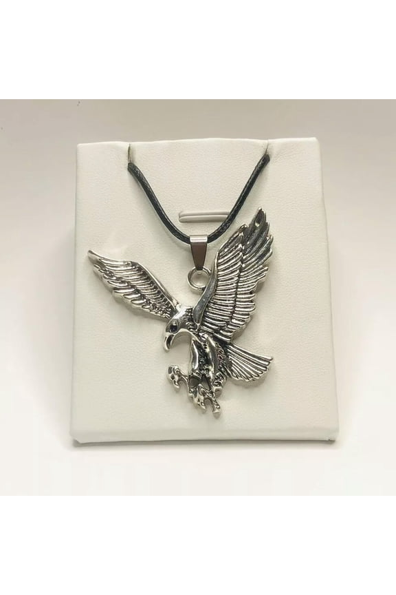 Men's Necklace Spread Wings Eagle Leather Rope Pendant Necklace Street Hip Hop