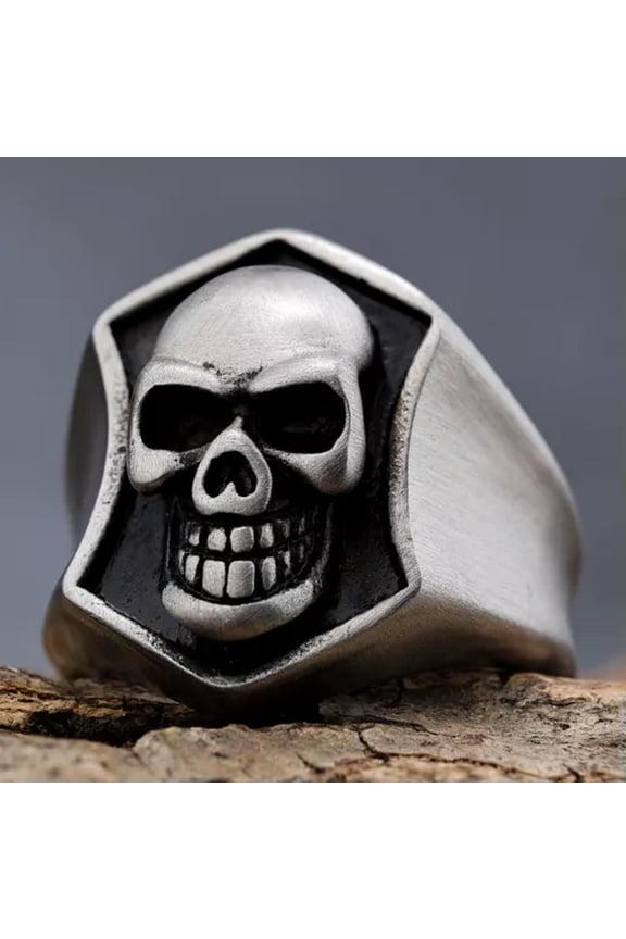 Men's Rings Vintage Steam Punk Skull Head Fashion Gothic Motorcycle Jewelry 7-15-9