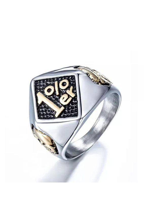 Men's Stainless Steel Punk Gothic Punk 13 Skull Rings Biker Hip Hop Jewelry-Gold 1er-10