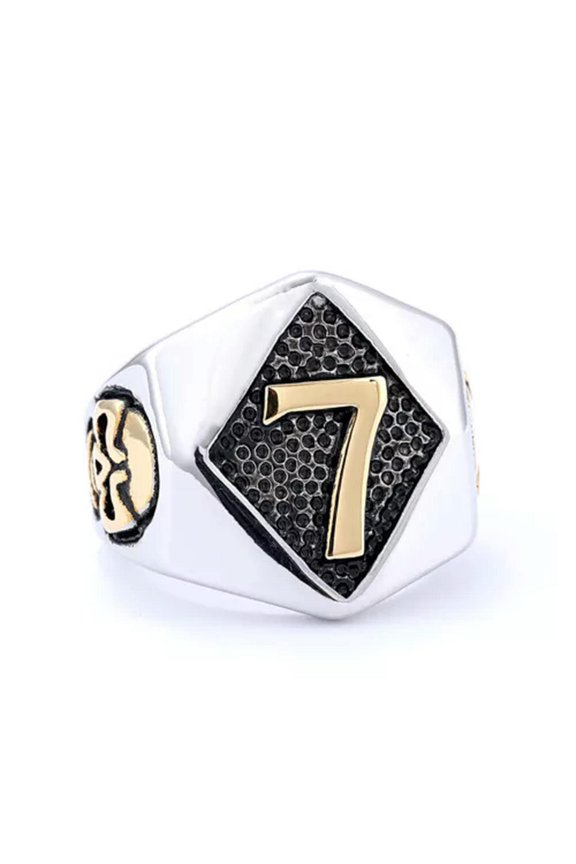 Men's Stainless Steel Punk Gothic Punk 13 Skull Rings Biker Hip Hop Jewelry-Gold 7-7