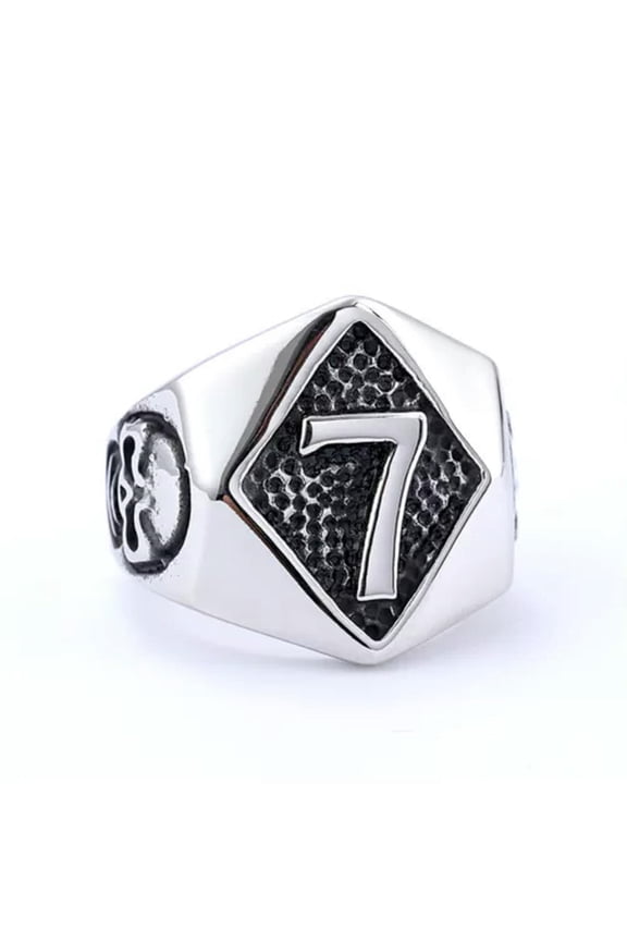 Men's Stainless Steel Punk Gothic Punk 13 Skull Rings Biker Hip Hop Jewelry-Silver 7-9