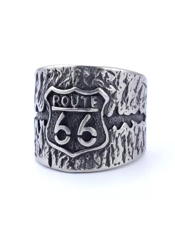 Men's rings Vintage Highway 66 RING for teens punk fashion Jewelry Gift-10