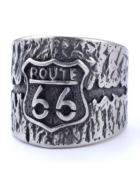Men's rings Vintage Highway 66 RING for teens punk fashion Jewelry Gift-15