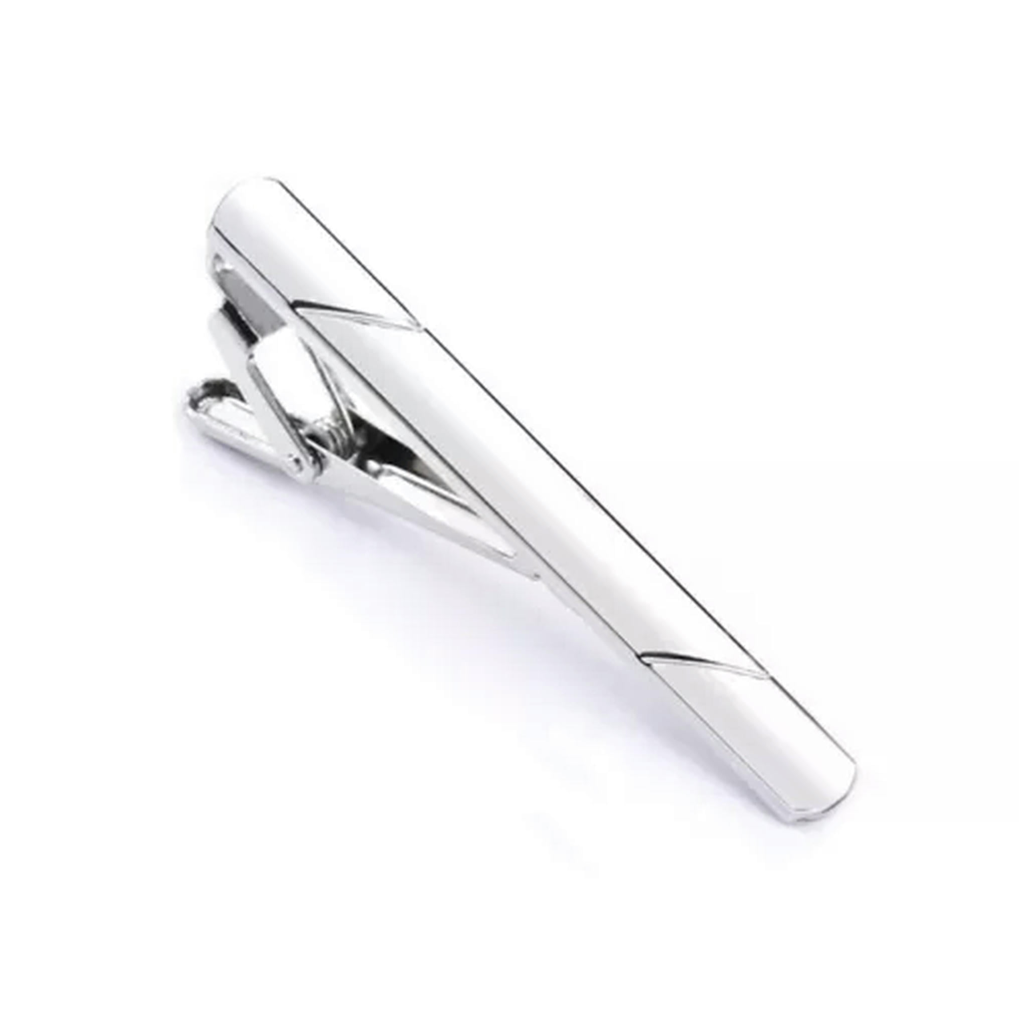 Silver Tie Bars/Clips/Clasps For Men Menu2019s High Grade Business 6CM Silver Tie Clip Wedding Party Necktie Clasp Gift E Gold Tie Bar/Clip/Clasp For Men - Foto 6
