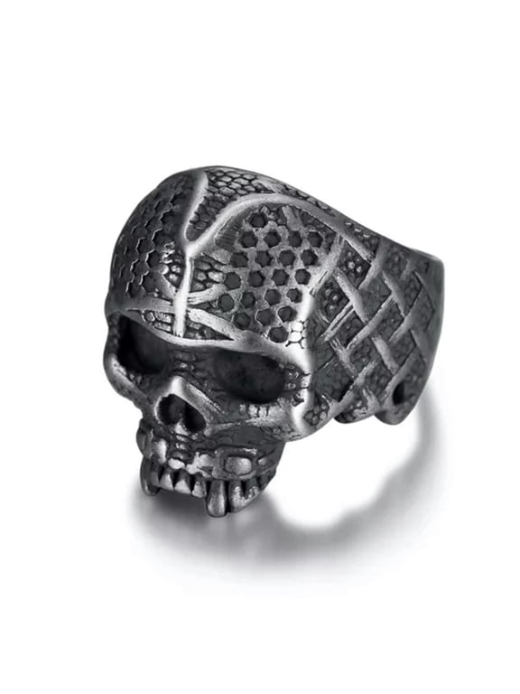 Mens Gothic Stainless Steel Biker Skull Ring Men Size 7 8 9 10 11 12 13 Gift-8