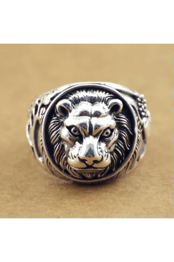 Mens Sterling Silver Biker King of Lion Thumb Ring Jewelry A3402-10.75